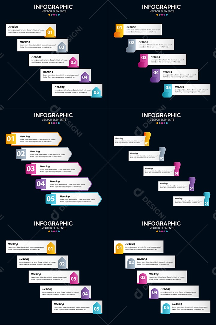 Pacote De Infográficos Vetoriais Vetor EPS