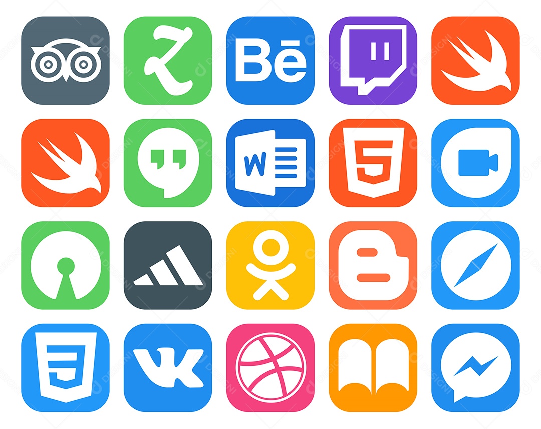 Pacote De Redes Sociais Vetor EPS