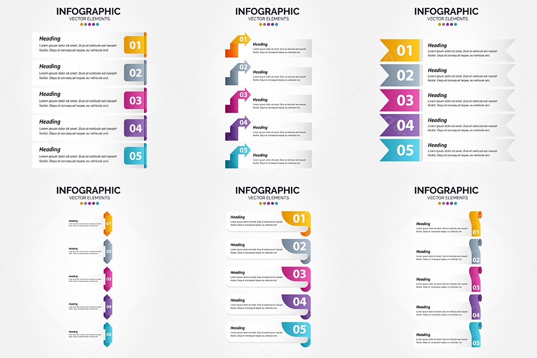 Pacote De Infográficos Vetoriais Vetor EPS