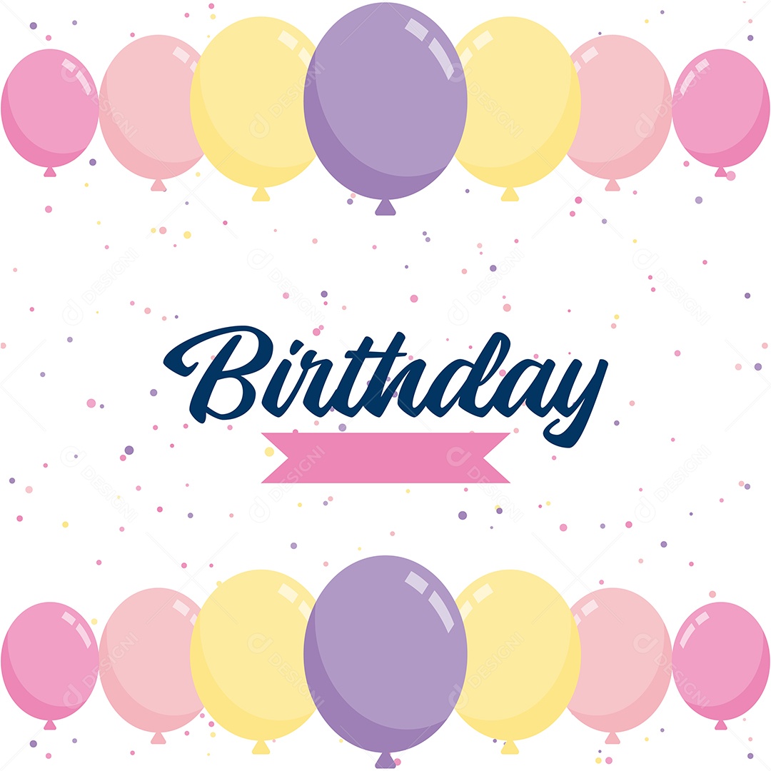 Texto de Feliz Aniversário Vetores EPS