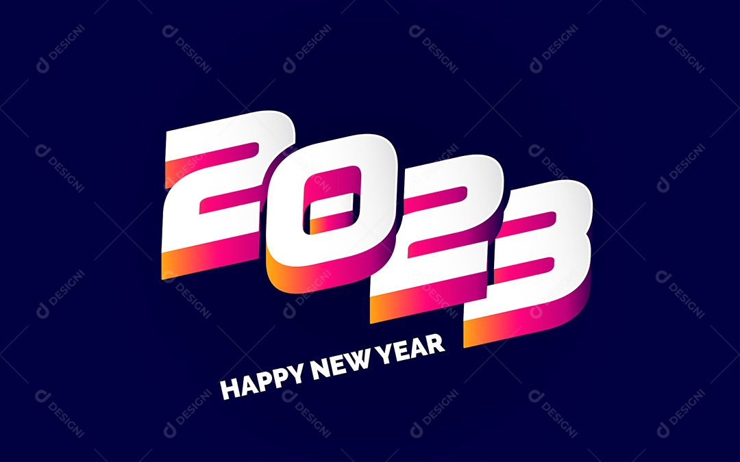 Logotipo De Feliz Ano Novo 2023 Vetor EPS