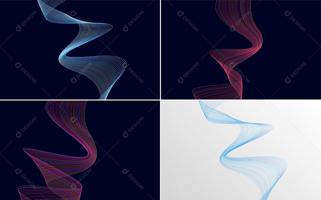Ondas Sonoras Coloridas Dinâmicas De Linhas Mínimas Vetor EPS