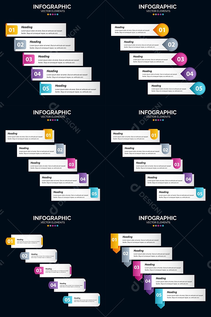 Pacote De Infográficos Vetoriais Vetor EPS