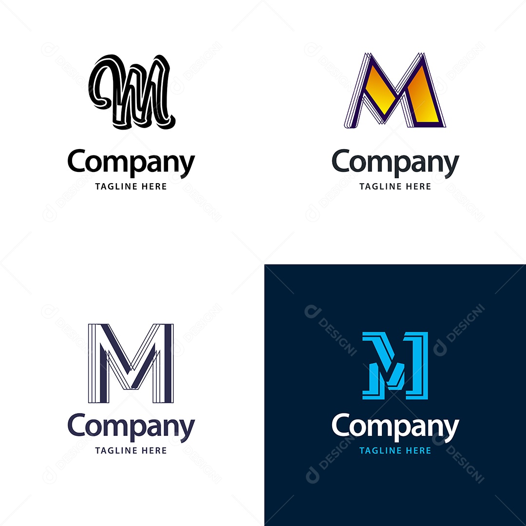 Logo M Personalizada Logotipos Modernos Vetor EPS