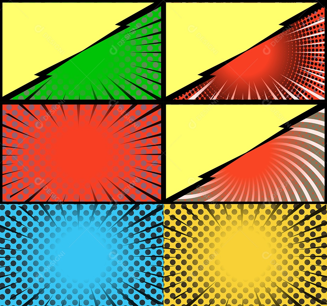 Vetor Retrô de Fundo Em Quadrinhos Coloridos Vetor EPS