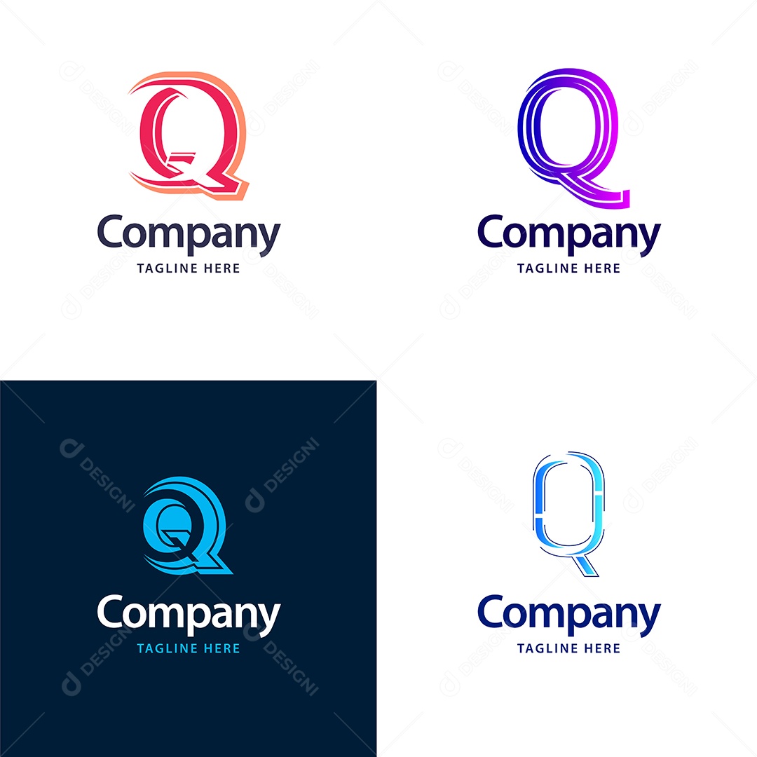 Logo Q Personalizada Logotipos Modernos Vetor EPS