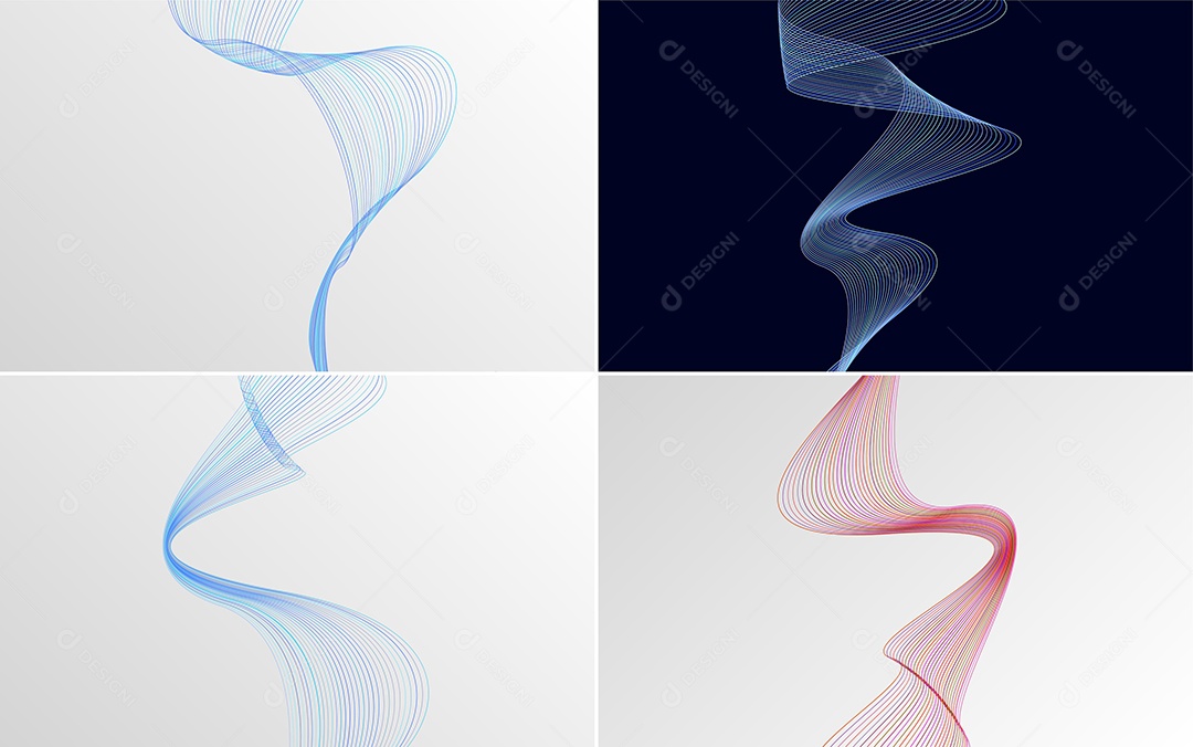 Ondas Sonoras Coloridas Dinâmicas De Linhas Mínimas Vetor EPS