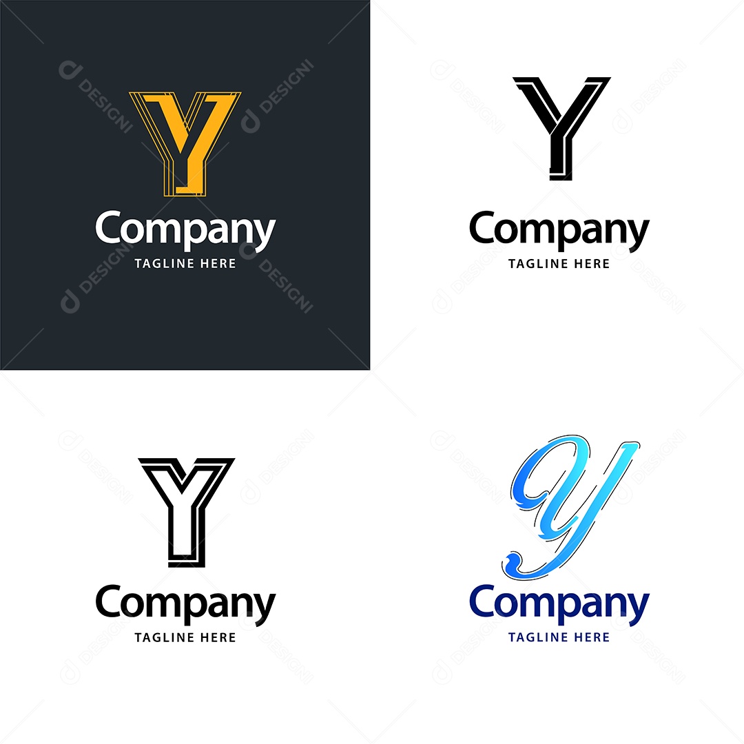 Logo Y Personalizada Logotipos Modernos Vetor EPS