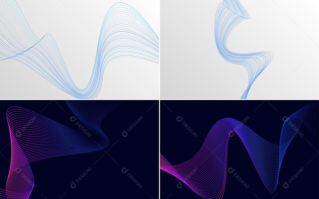 Ondas Sonoras Coloridas Dinâmicas De Linhas Mínimas Vetor EPS