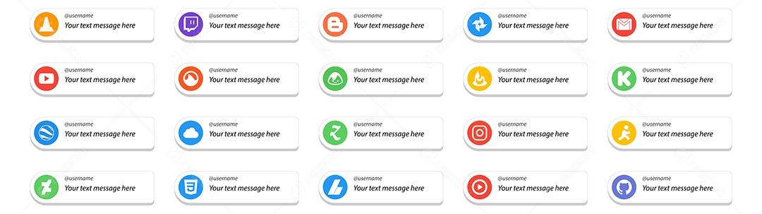 ícones de Mídia Social Vetor EPS
