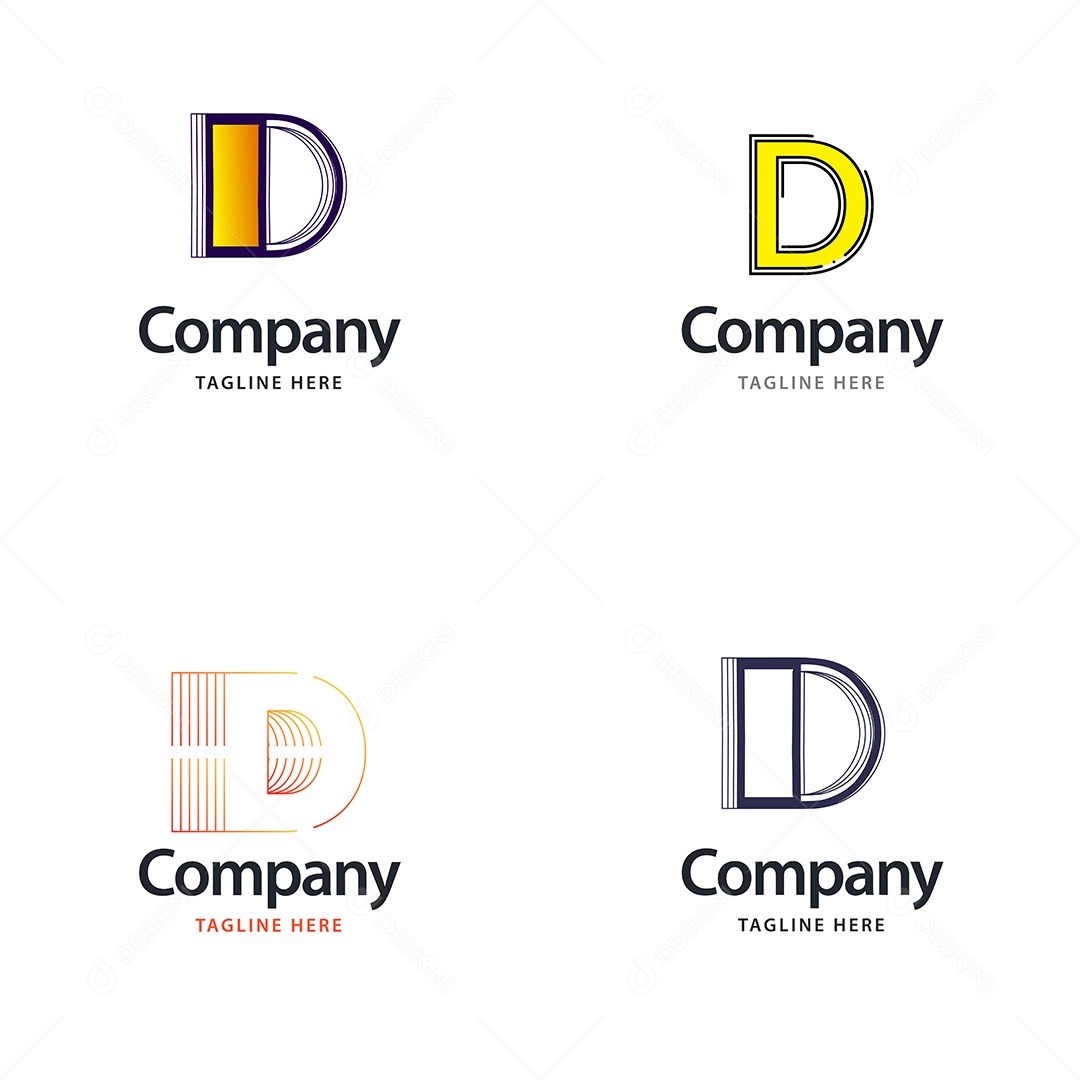 Logo D Personalizada Logotipos Modernos AI Editável