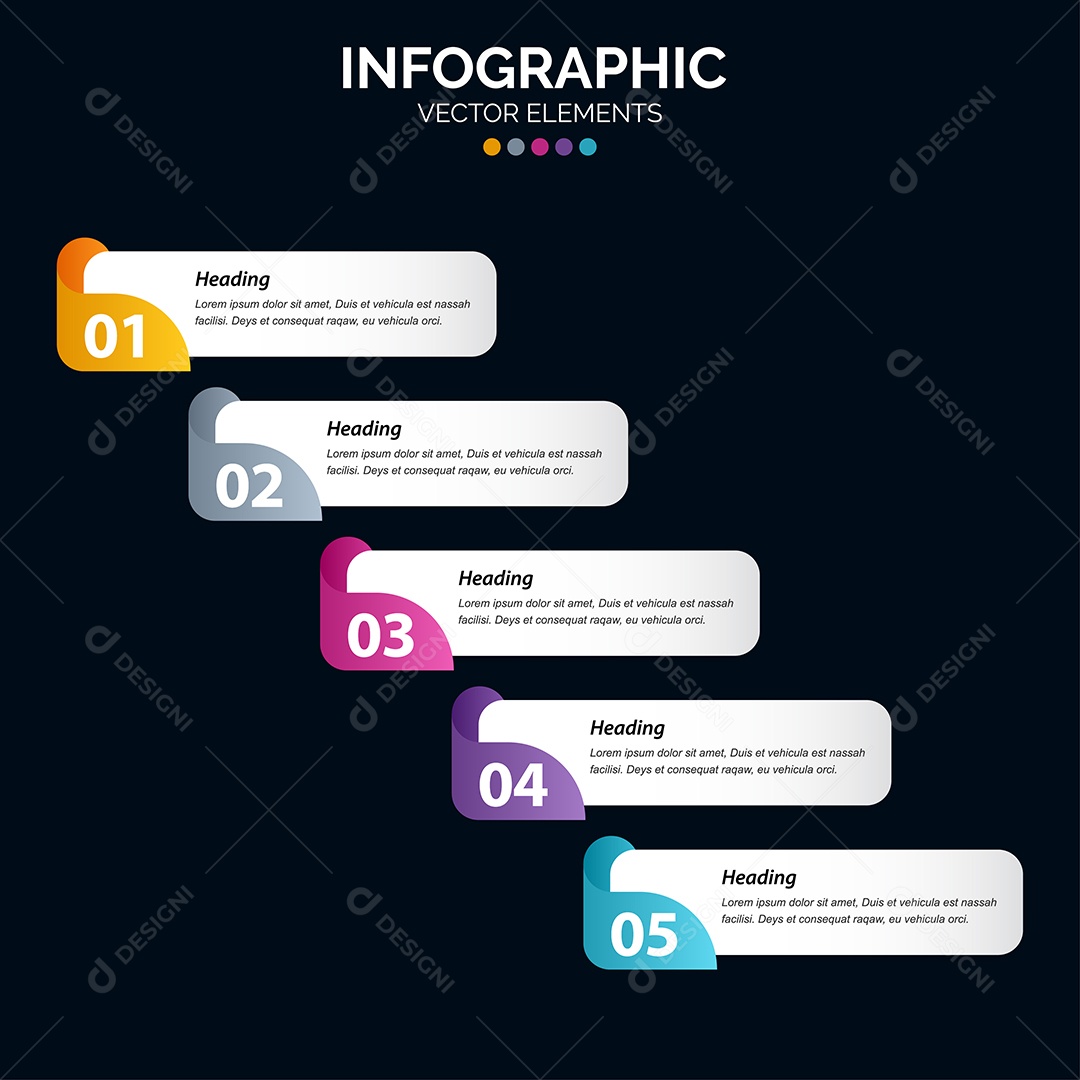 Conjunto de infográficos vetoriais Vetor EPS