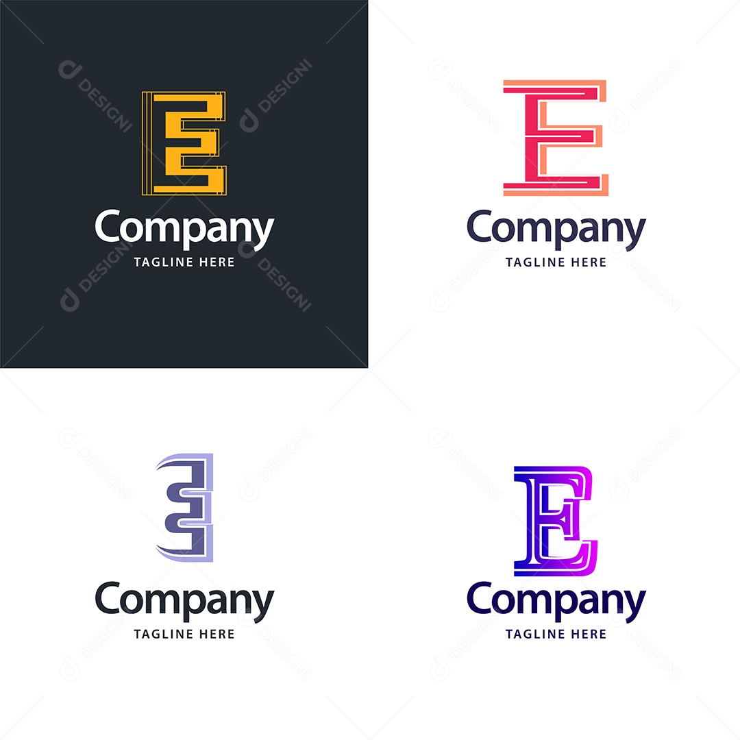 Logo E Personalizada Logotipos Modernos AI Editável