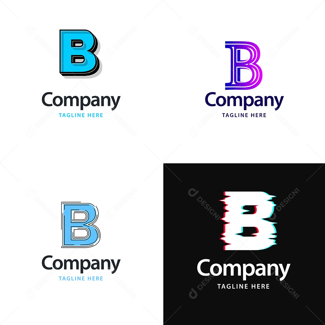 Logo B Personalizada Logotipos Modernos AI Editável