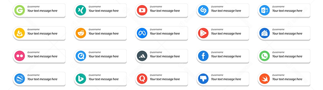 Ícones de Mídia Social Vetor EPS