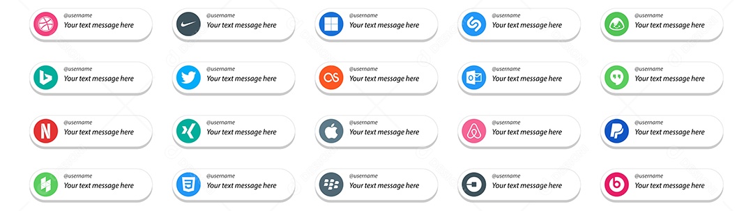 Ícones de Mídia Social Vetor EPS