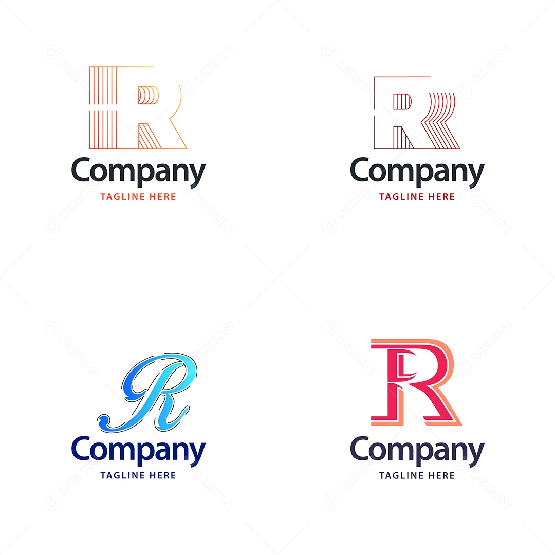 Logo R Personalizada Logotipos Modernos AI Editável