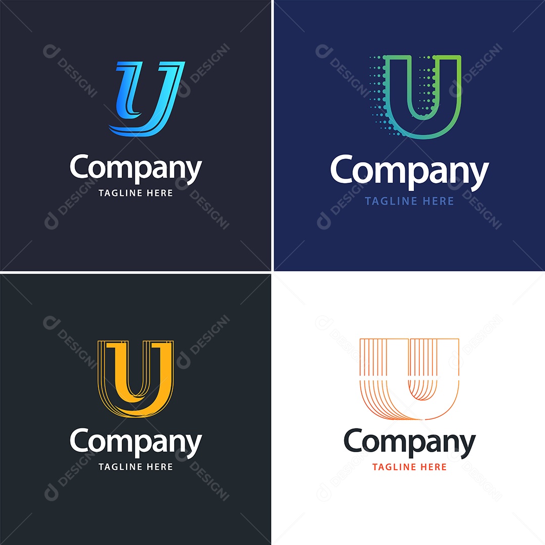 Logo U Personalizada Logotipos Modernos AI Editável