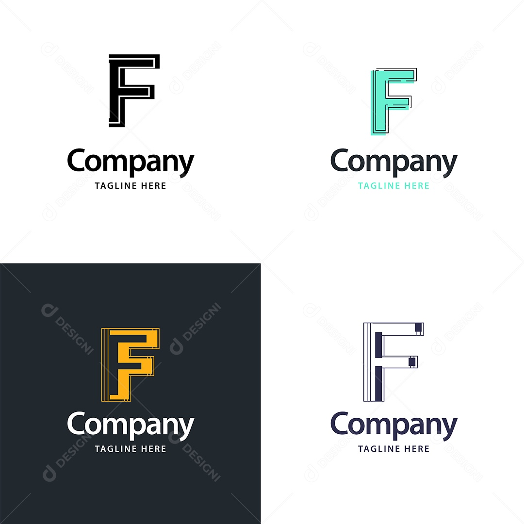 Logo F Personalizada Logotipos Modernos AI Editável