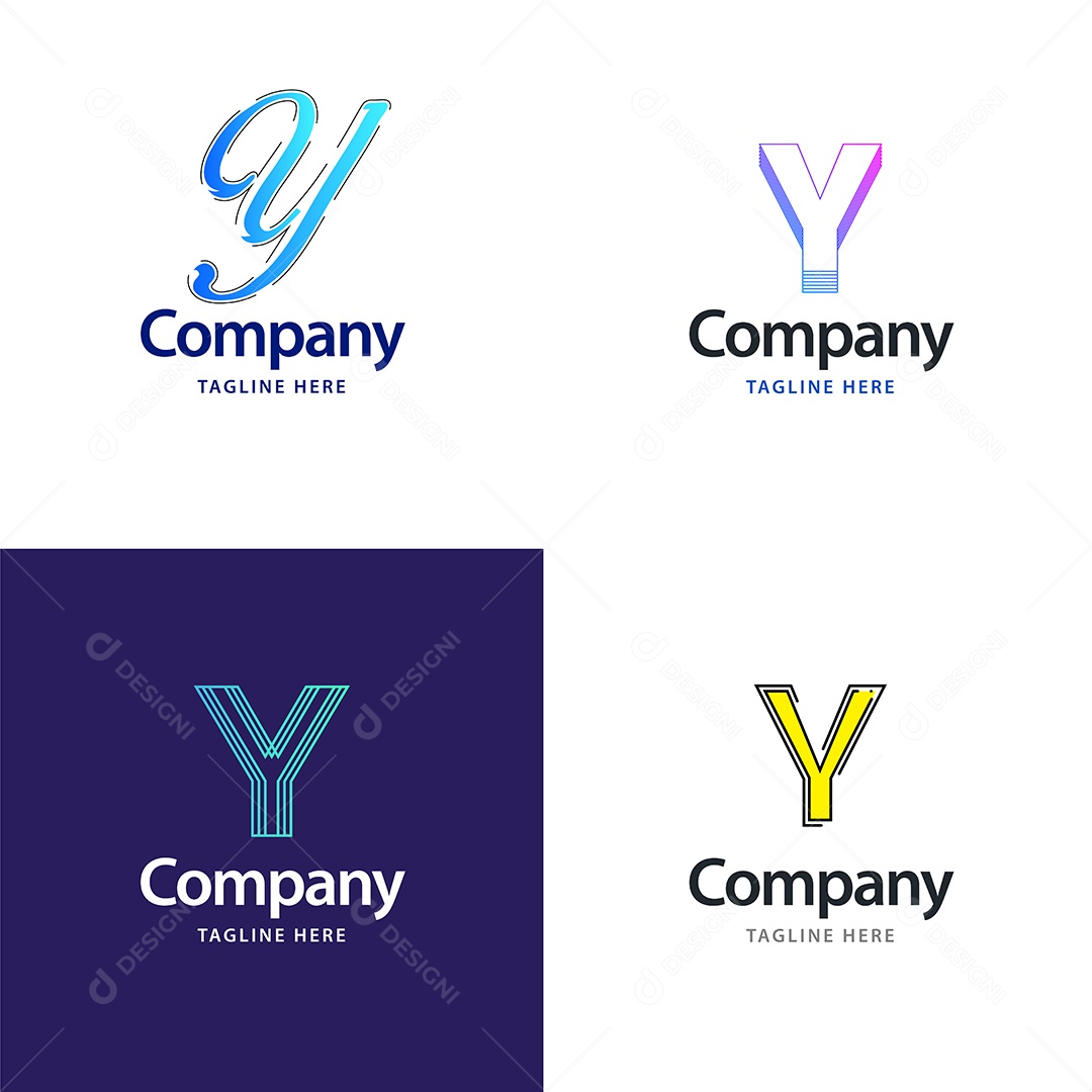 Logo Y Personalizada Logotipos Modernos AI Editável
