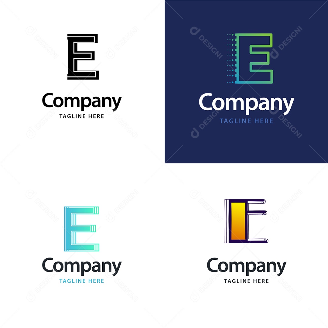 Logo E Personalizada Logotipos Modernos AI Editável