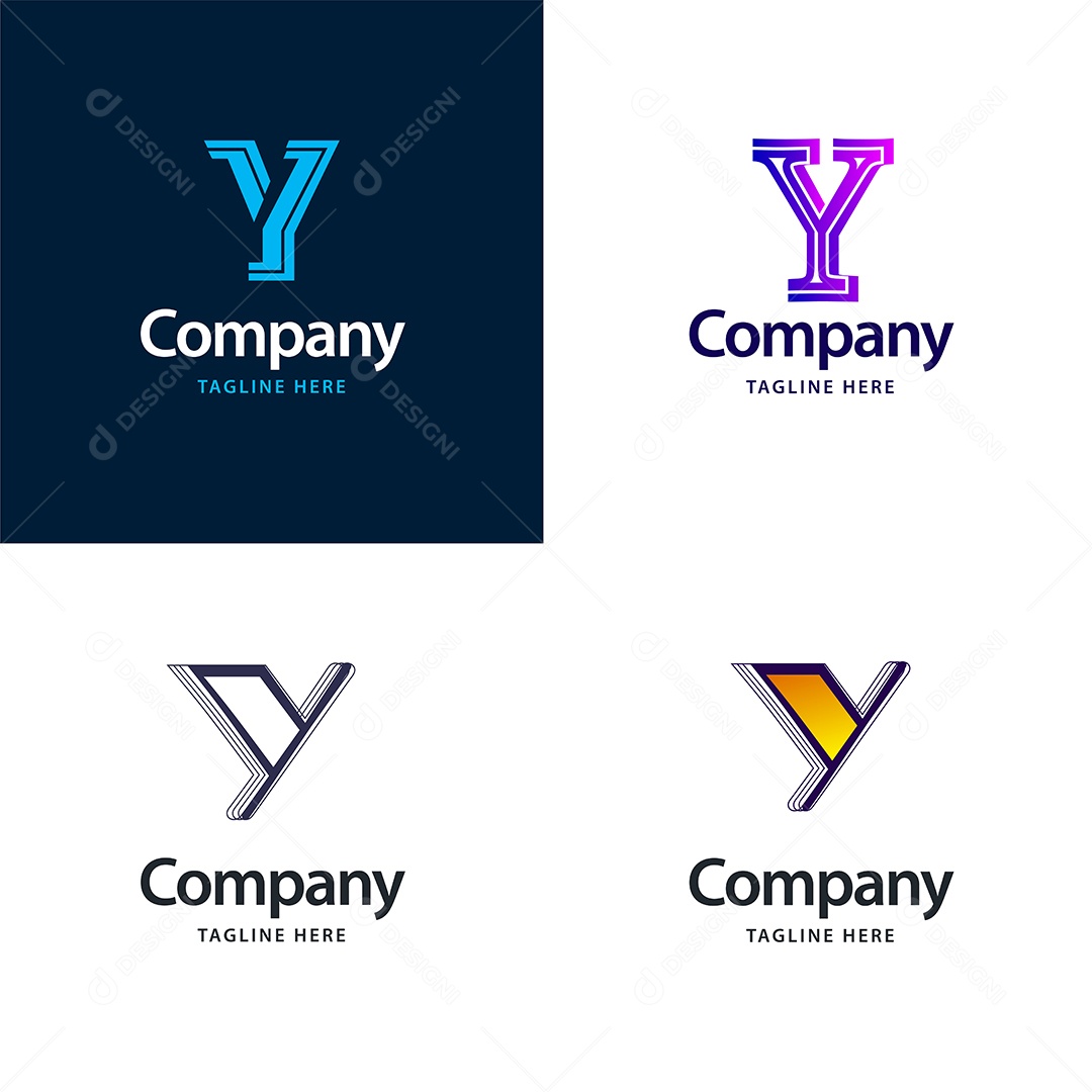 Logo Y Personalizada Logotipos Modernos AI Editável