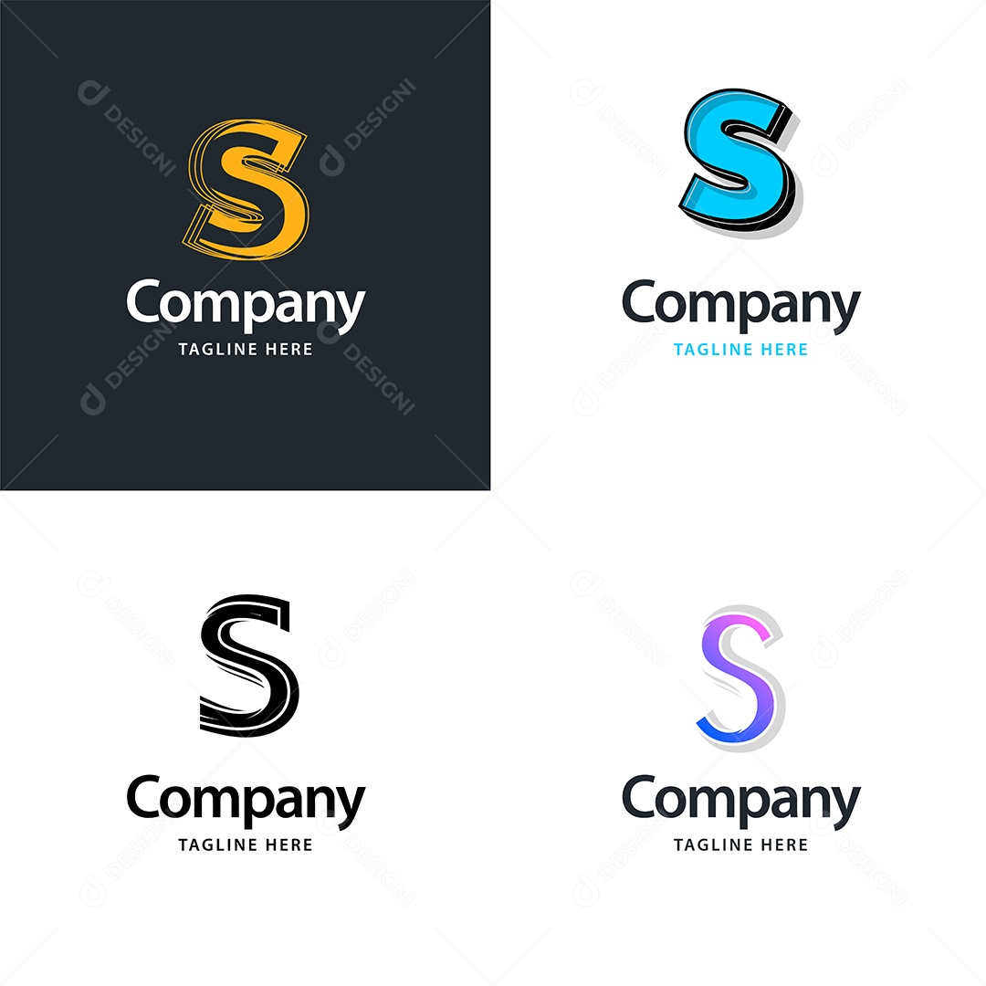 Logo S Personalizada Logotipos Modernos AI Editável