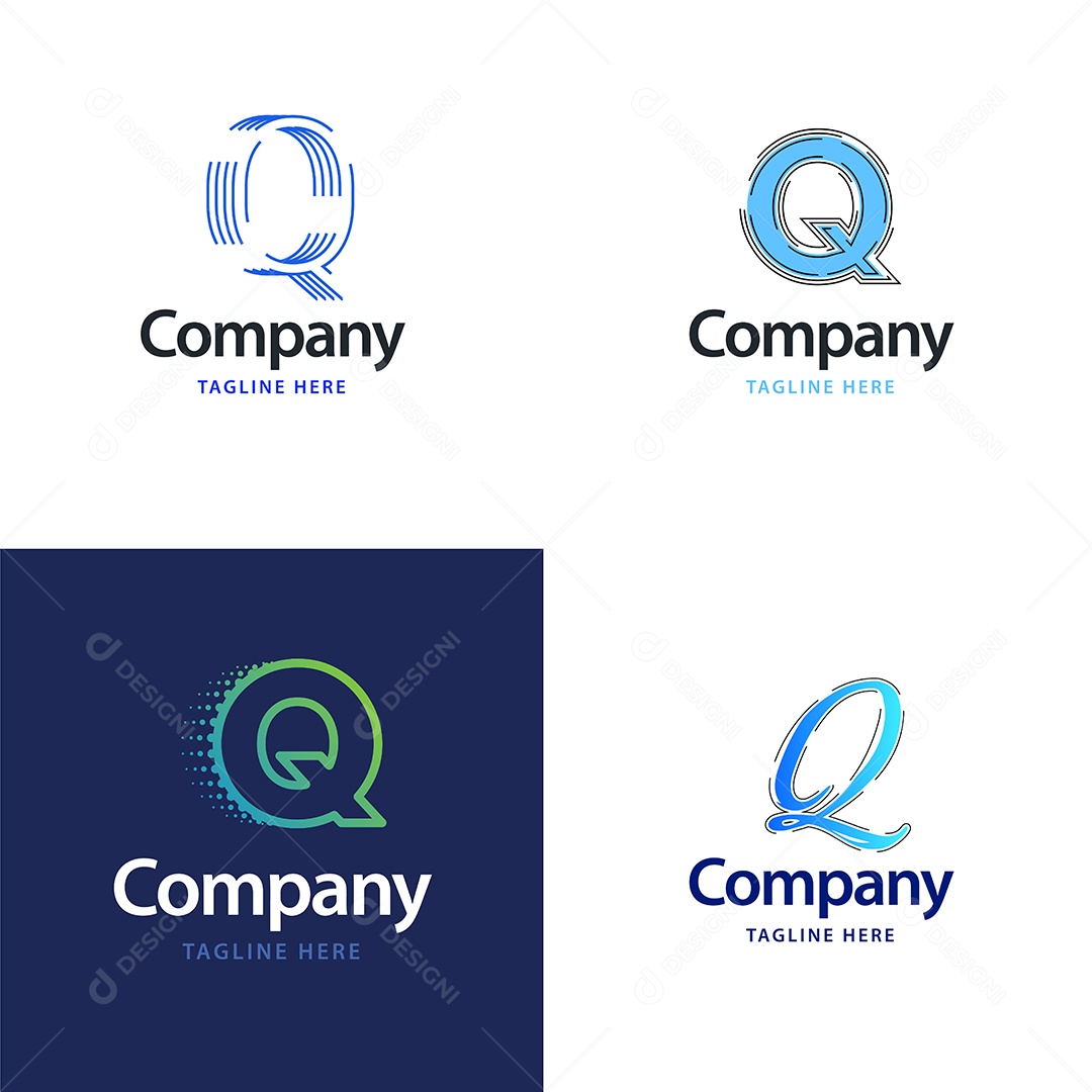 Logo Q Personalizada Logotipos Modernos AI Editável