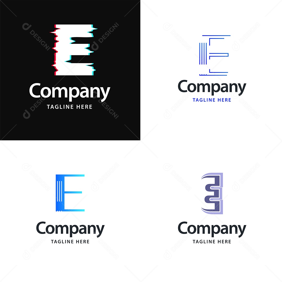 Logo E Personalizada Logotipos Modernos AI Editável