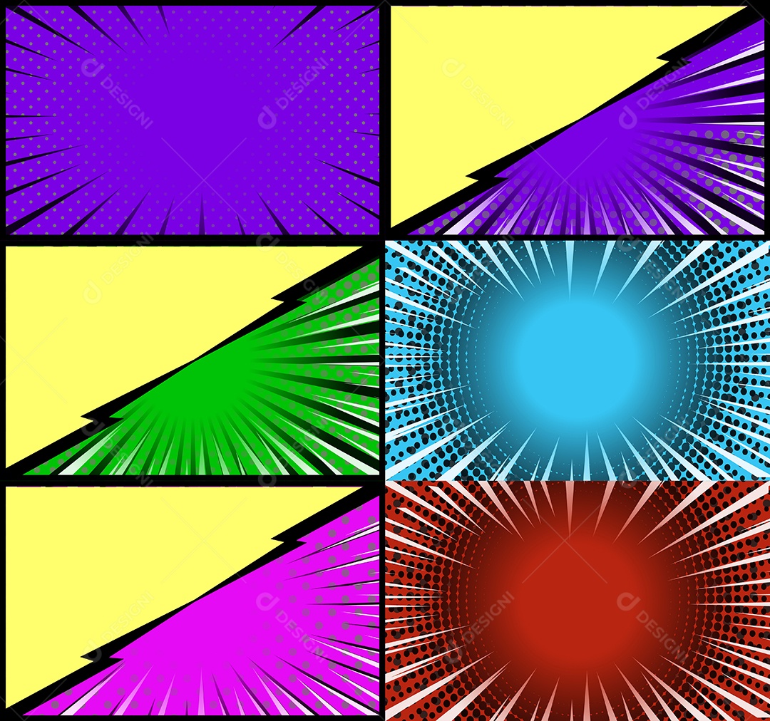 Vetor retrô de fundo em quadrinhos rosa e verde