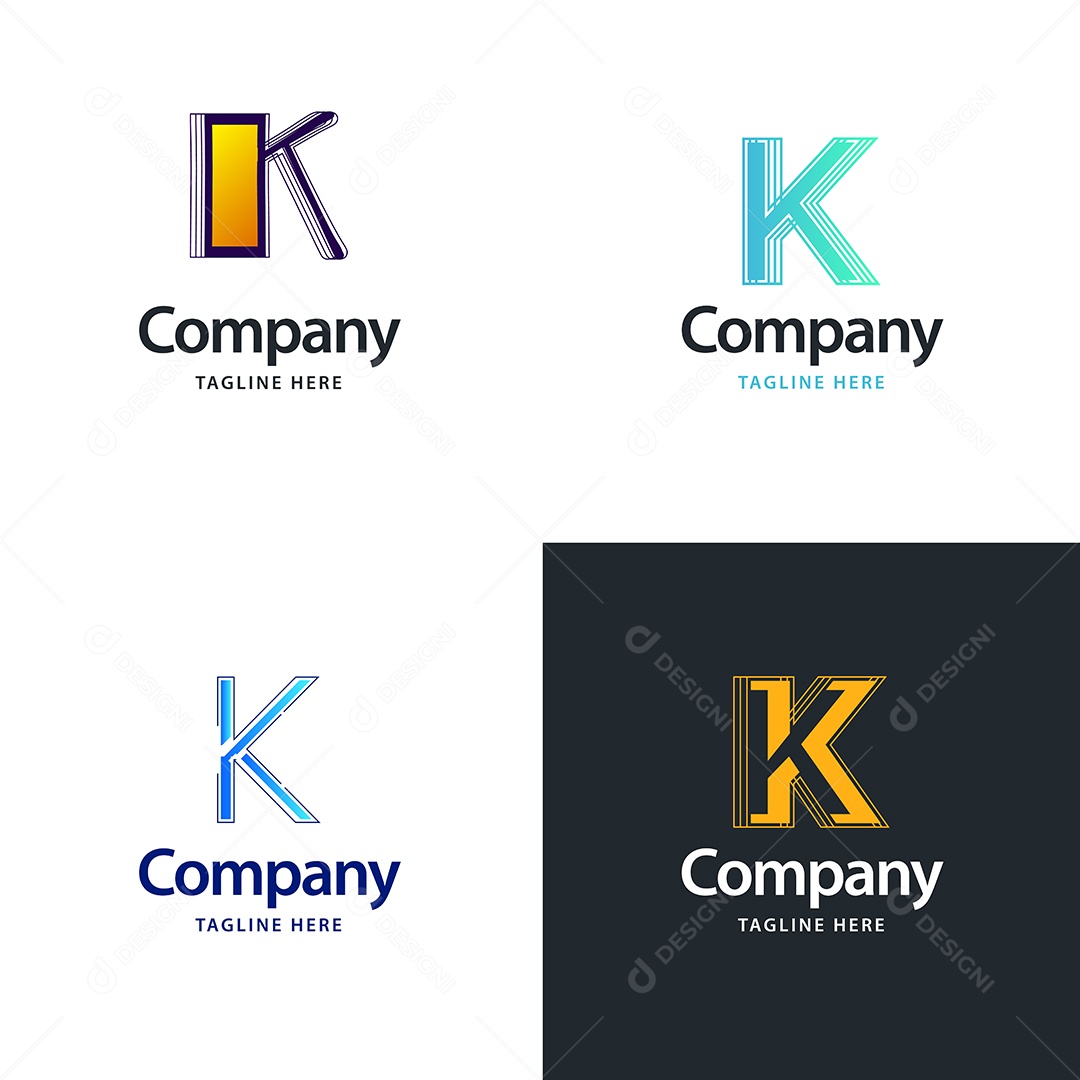 Logo K Logotipos Modernos AI Editável