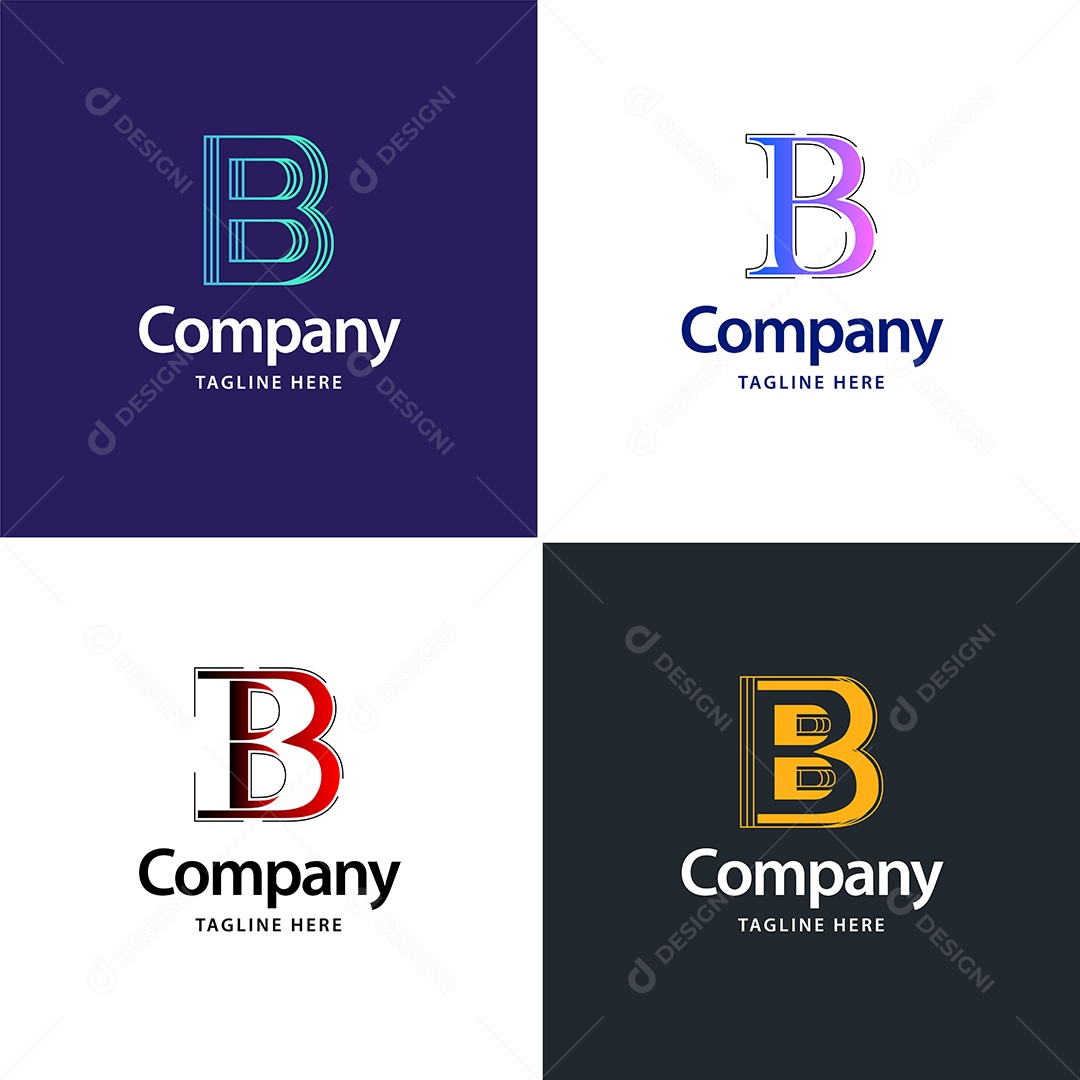 Logo B Logotipos Modernos AI Editável