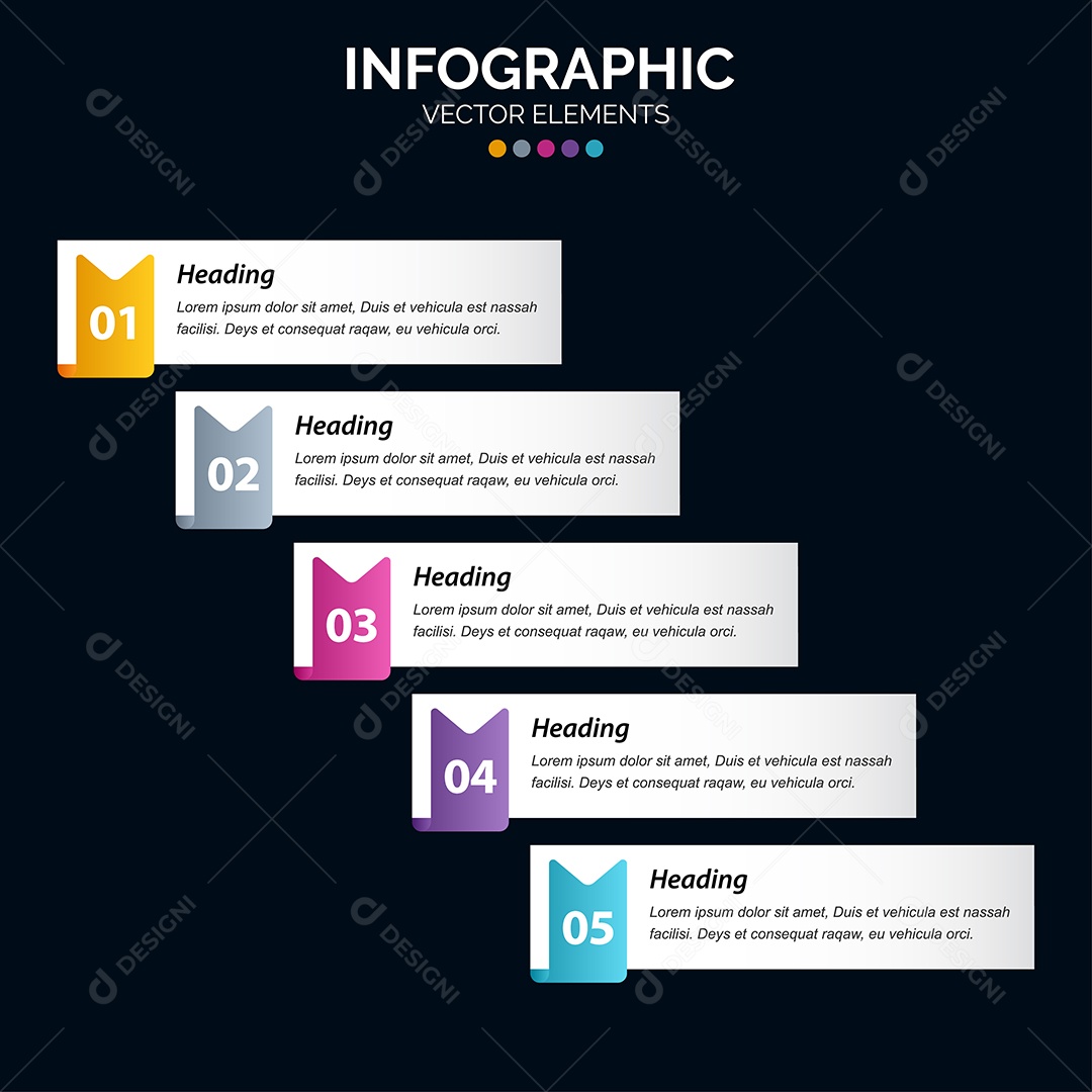 Conjunto de infográficos vetoriais Vetor EPS