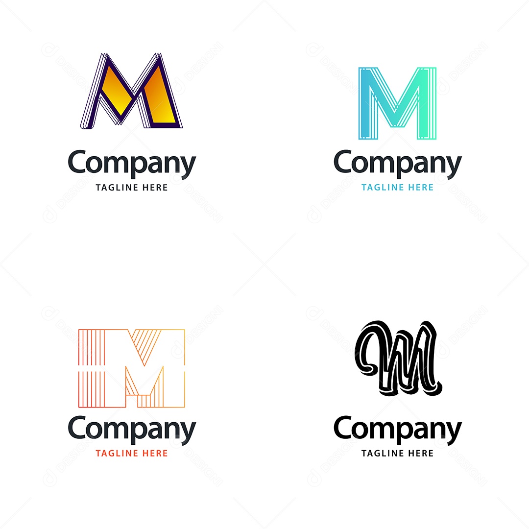 Logo M Logotipos Modernos AI Editável