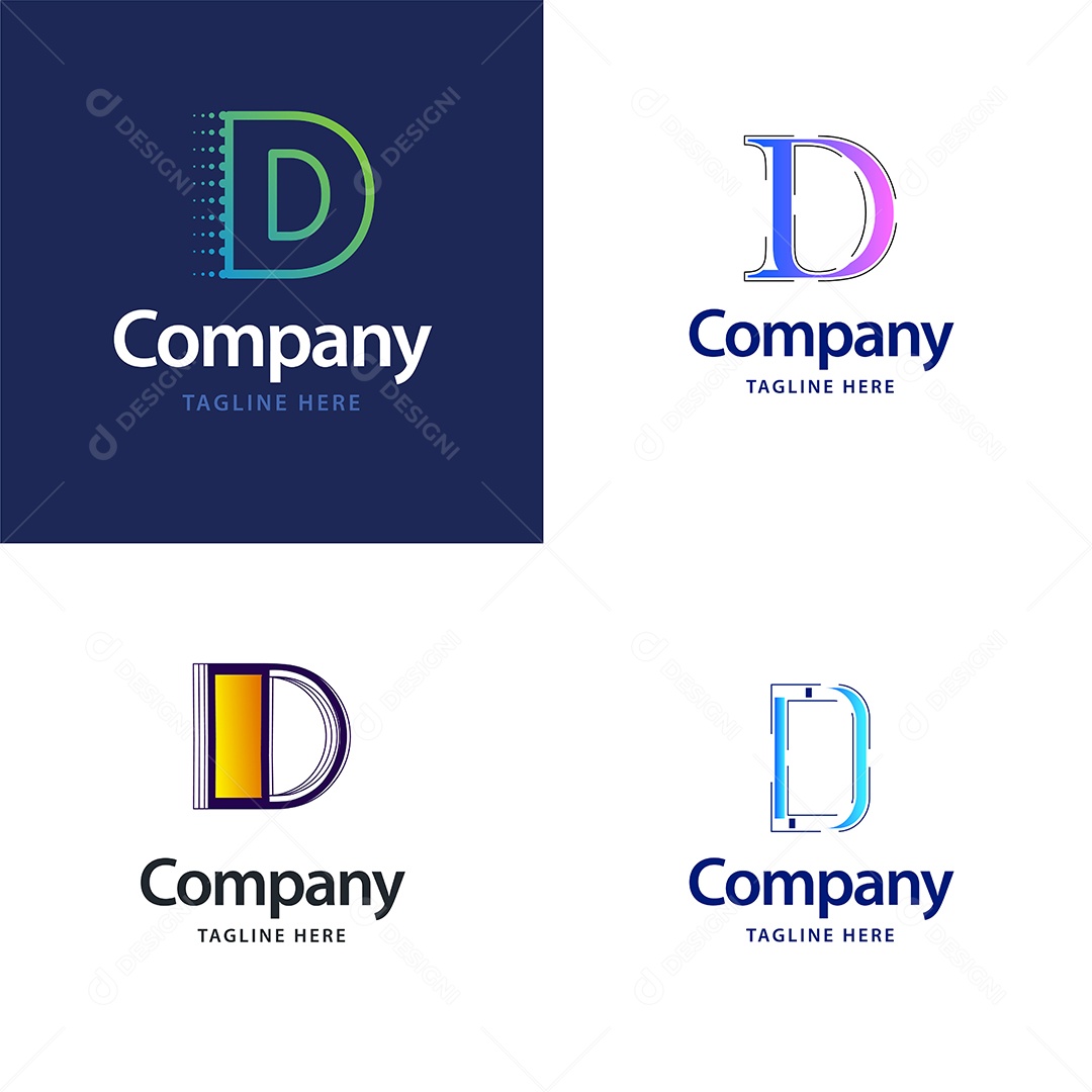Logo D Personalizada Logotipos Modernos AI Editável