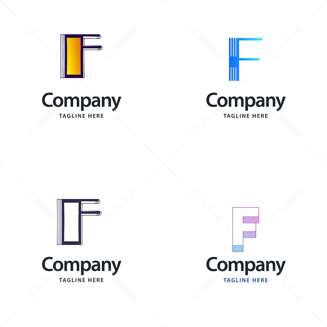 Logo F Personalizada Logotipos Modernos AI Editável
