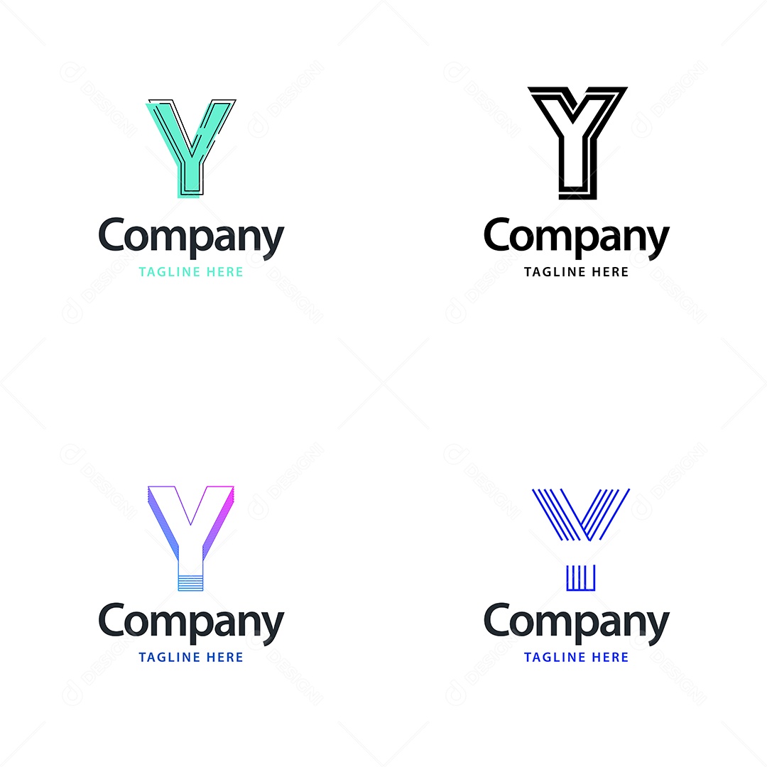 Logo Y Personalizada Logotipos Modernos AI Editável