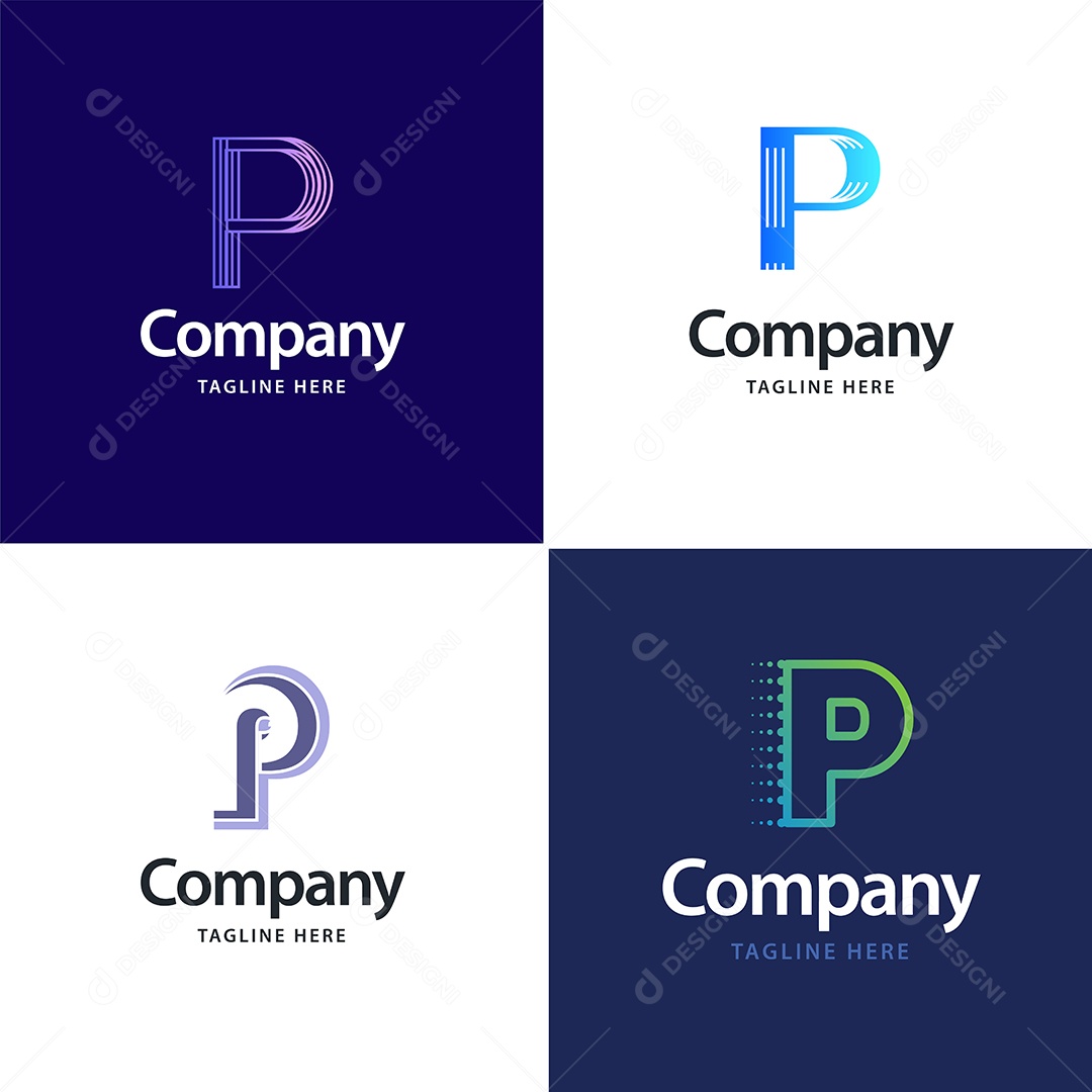 Logo P Personalizada Logotipos Modernos AI Editável
