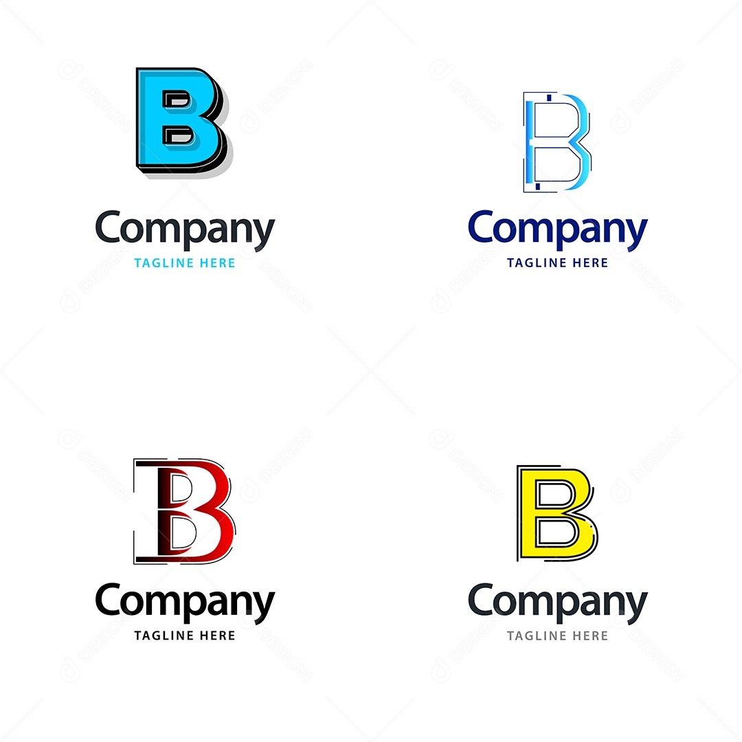 Logo B Personalizada Logotipos Modernos AI Editável