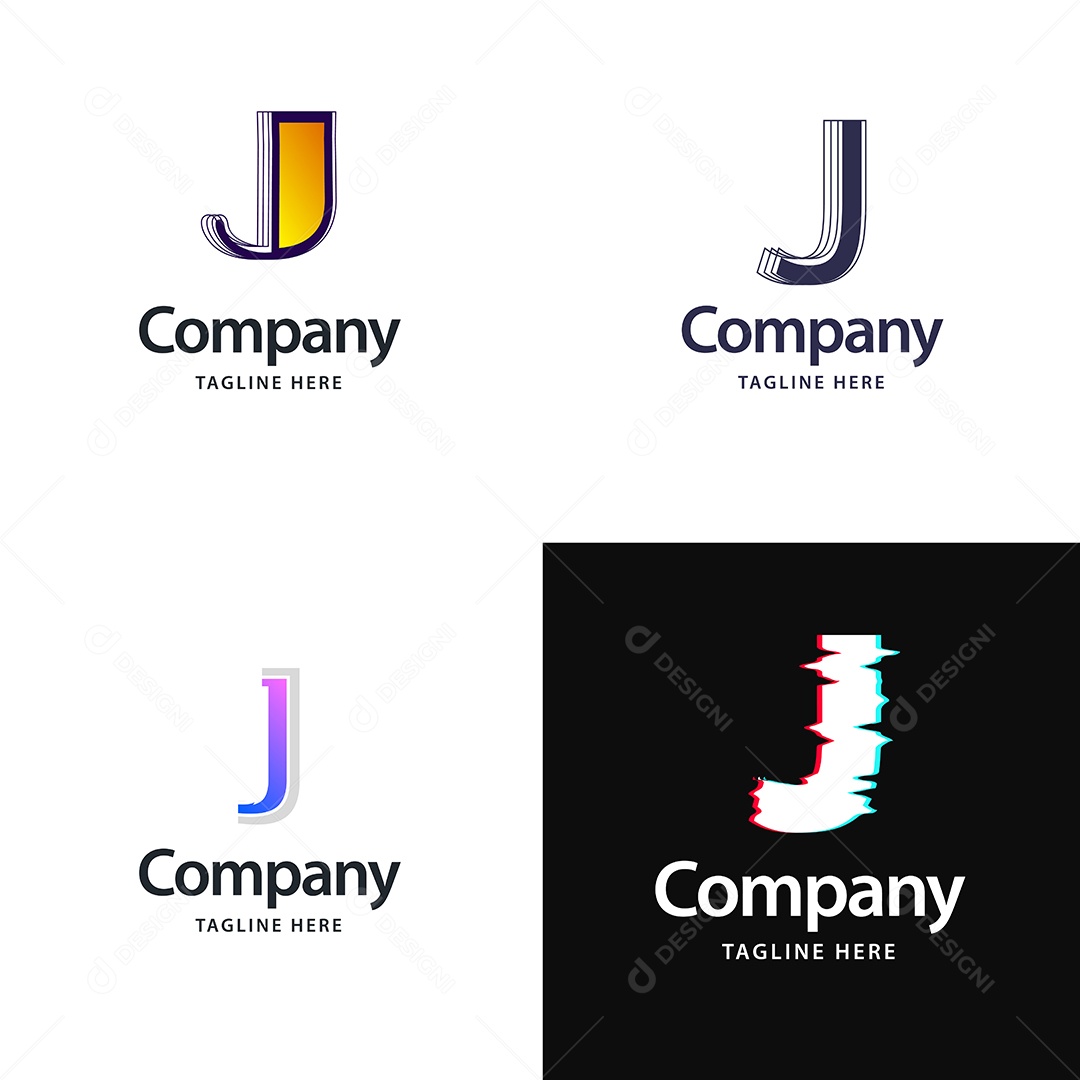 Logo J Personalizada Logotipos Modernos AI Editável