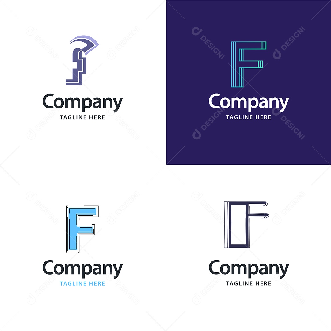 Logo F Personalizada Logotipos Modernos AI Editável