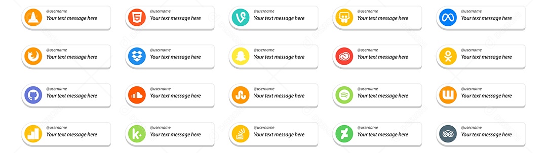 ícones de Mídia Social Vetor EPS