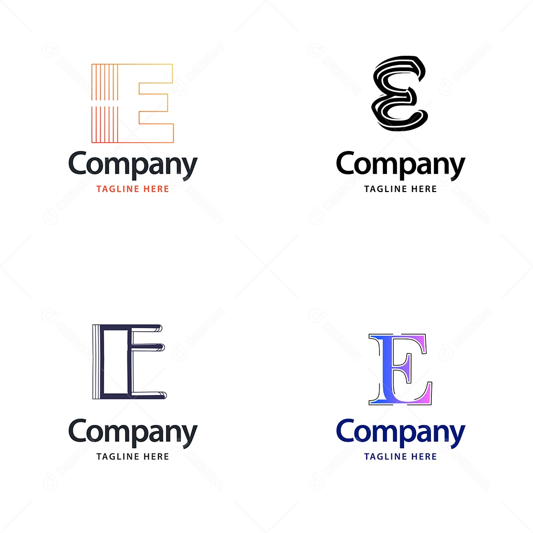 Logo E Personalizada Logotipos Modernos AI Editável