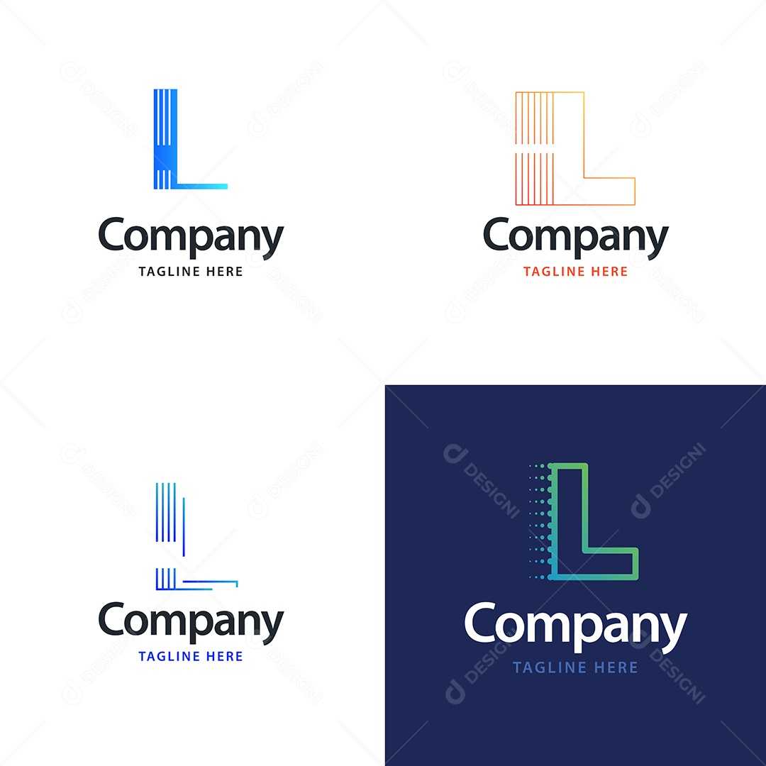 Logo L Personalizada Logotipos Modernos AI Editável