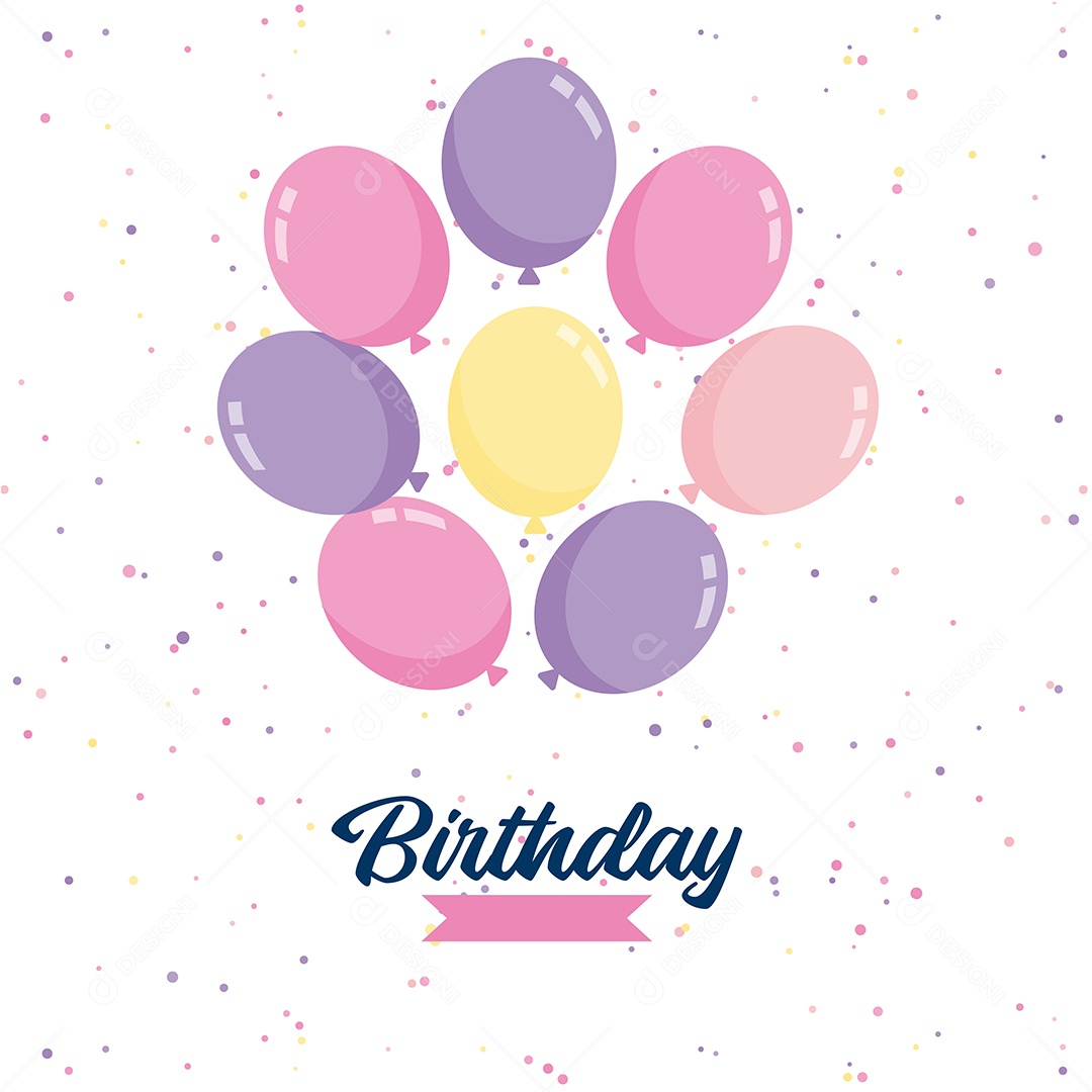 Texto de Feliz Aniversário Vetores EPS