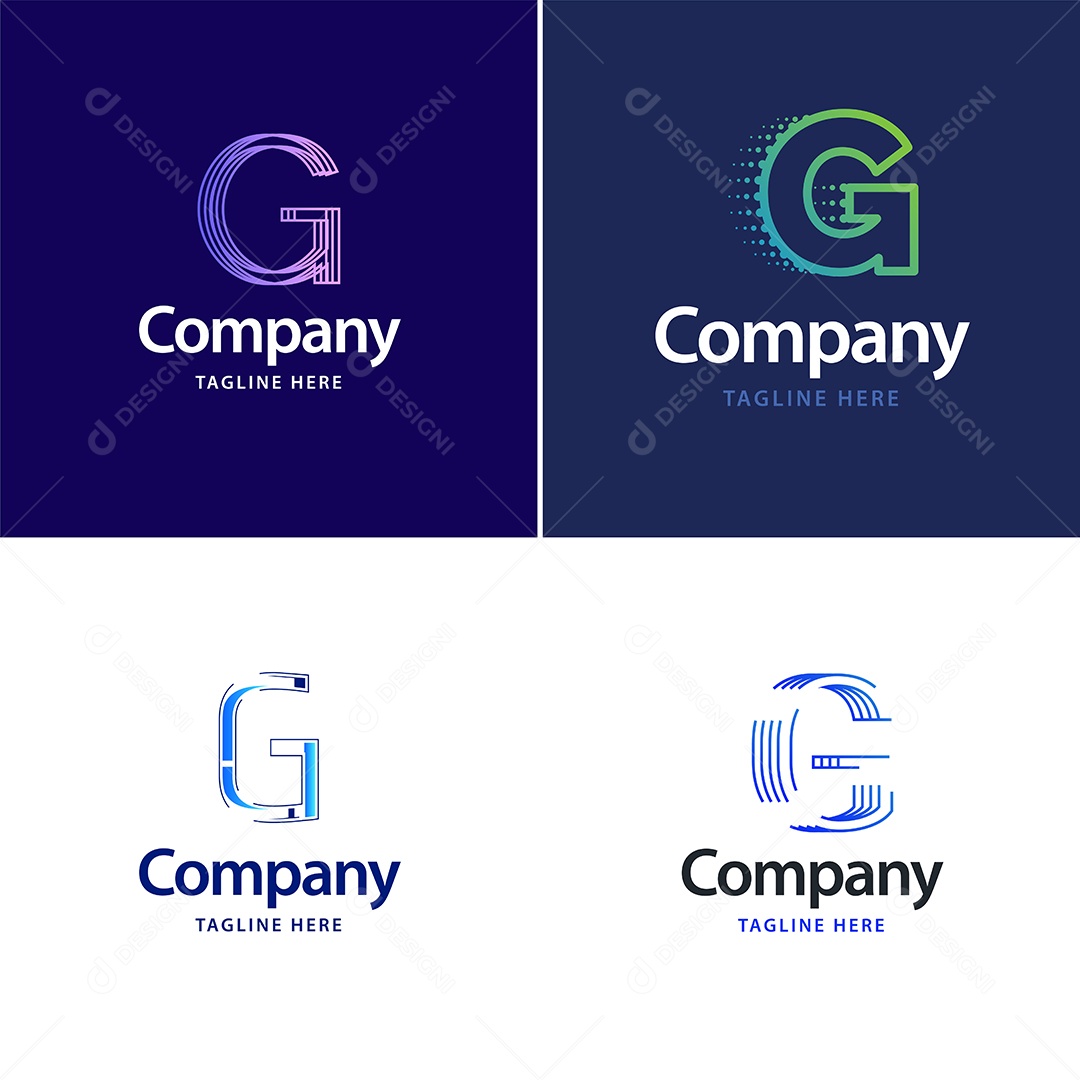 Logo G Personalizada Logotipos Modernos AI Editável