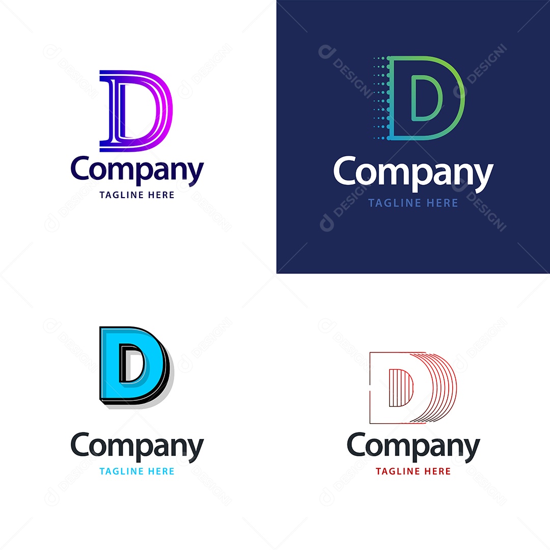 Logo D Personalizada Logotipos Modernos AI Editável