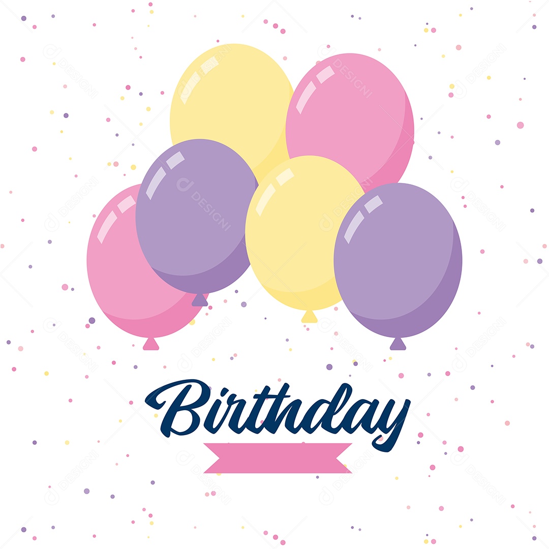 Texto de Feliz Aniversário Vetores EPS