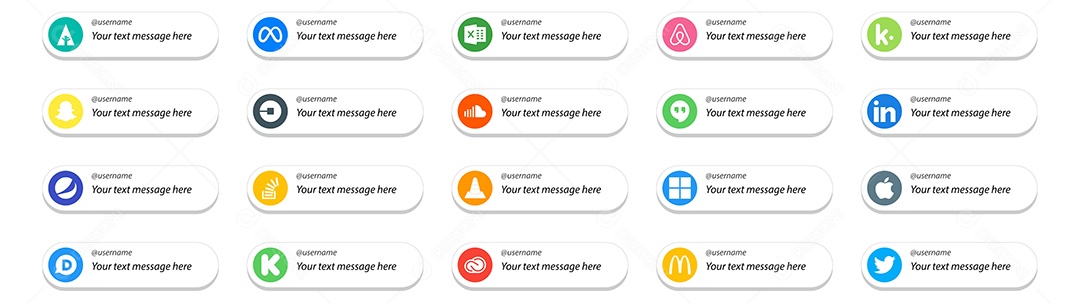 ícones de Mídia Social Vetor EPS