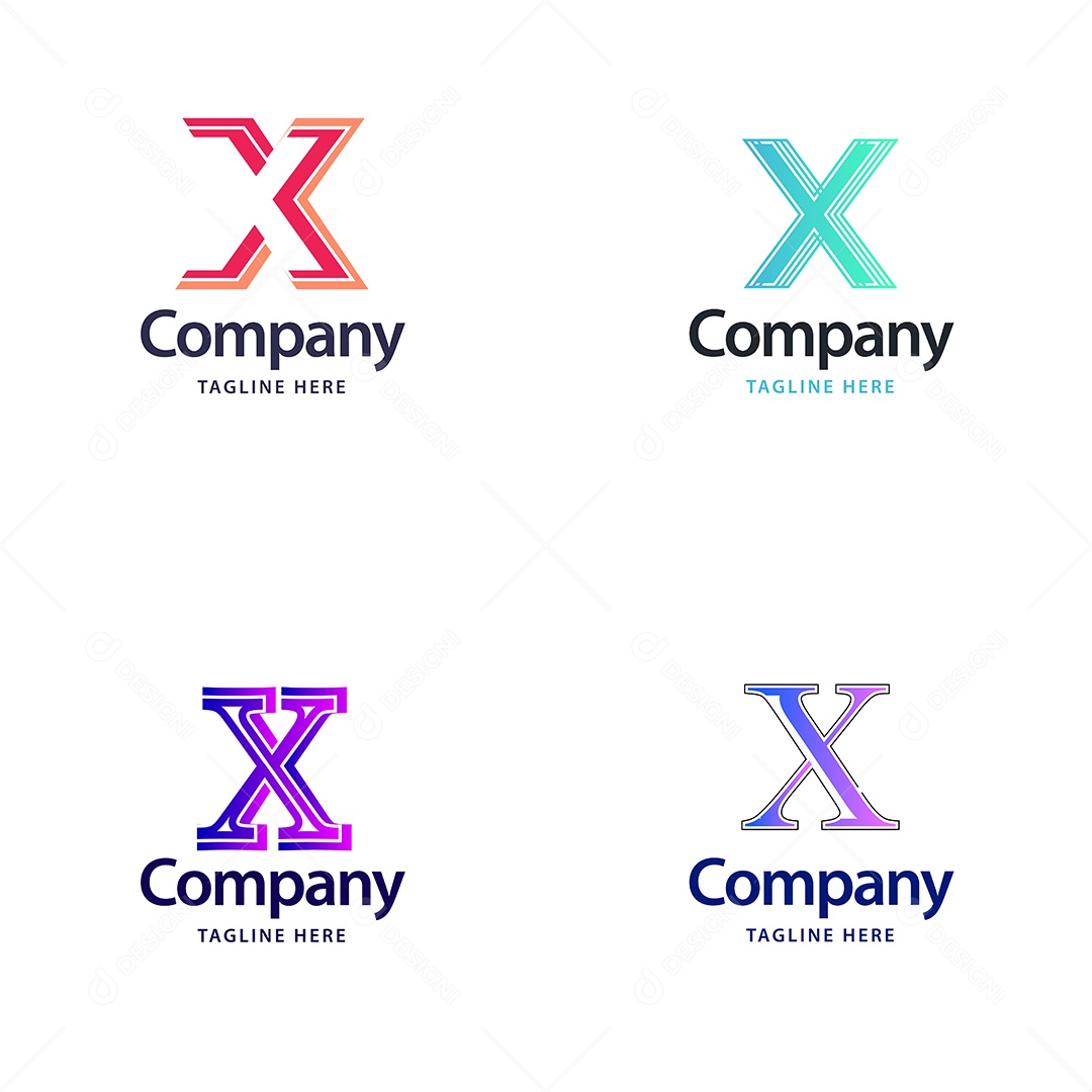Logo X Personalizada Logotipos Modernos AI Editável